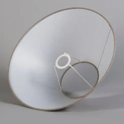 Leinenschirm Grau Rund Abgeschrägt 40/15/16