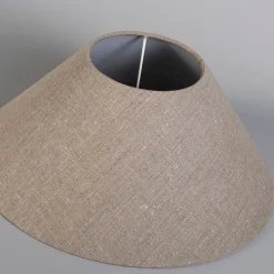 Leinenschirm Grau Rund Abgeschrägt 40/15/16