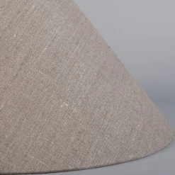 Leinenschirm Grau Rund Abgeschrägt 40/15/16