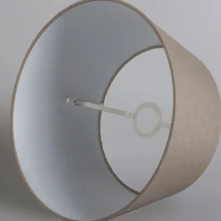Leinenschirm Taupe Rund Abgeschrägt 35/30/18