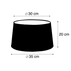 Leinenschirm Taupe Rund Abgeschrägt 35/30/18