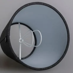 Leinenschirm zum Aufclipsen schwarz rund abgeschrägt 12/8/11