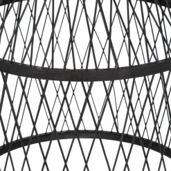 Ländliche Außenhängelampe aus schwarzem Rattan 40x55 cm - Calamus