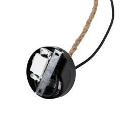 Ländliche Außenhängelampe aus schwarzem Rattan 40x55 cm - Calamus