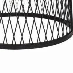 Ländliche Außenhängelampe aus schwarzem Rattan 40 cm - Calamus