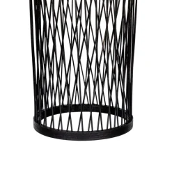 Ländliche Außenhängelampe aus schwarzem Rattan 25 cm - Calamus