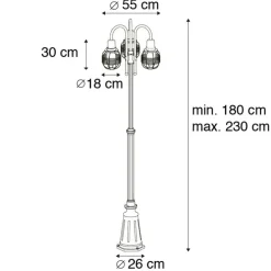 Ländliche Außenlampe schwarz 3-Flammig IP44 - Guardado