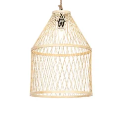 Ländliche Hängelampe für den Außenbereich, Rattan, 40 x 55 cm – Calamus