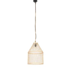Ländliche Hängelampe für den Außenbereich, Rattan, 40 x 55 cm – Calamus