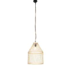 Ländliche Hängelampe für den Außenbereich, Rattan, 40 x 55 cm – Calamus