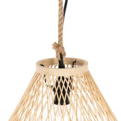 Ländliche Hängelampe für den Außenbereich, Rattan, 40 x 55 cm – Calamus