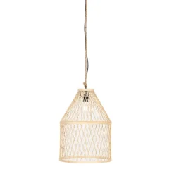 Ländliche Hängelampe für den Außenbereich, Rattan, 40 x 55 cm – Calamus
