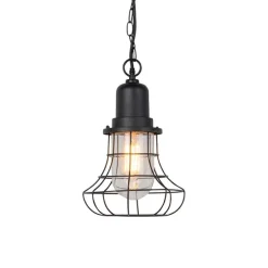 Ländliche Hängelampe im Freien schwarz - Moreno