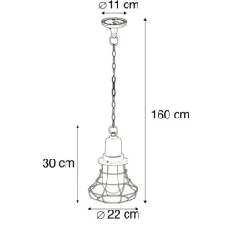 Ländliche Hängelampe im Freien schwarz - Moreno