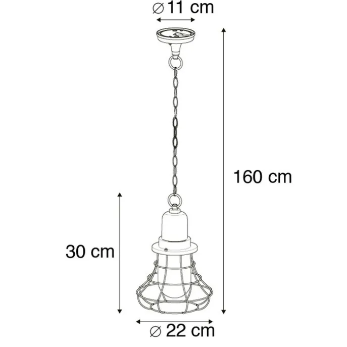 Ländliche Hängelampe im Freien schwarz - Moreno