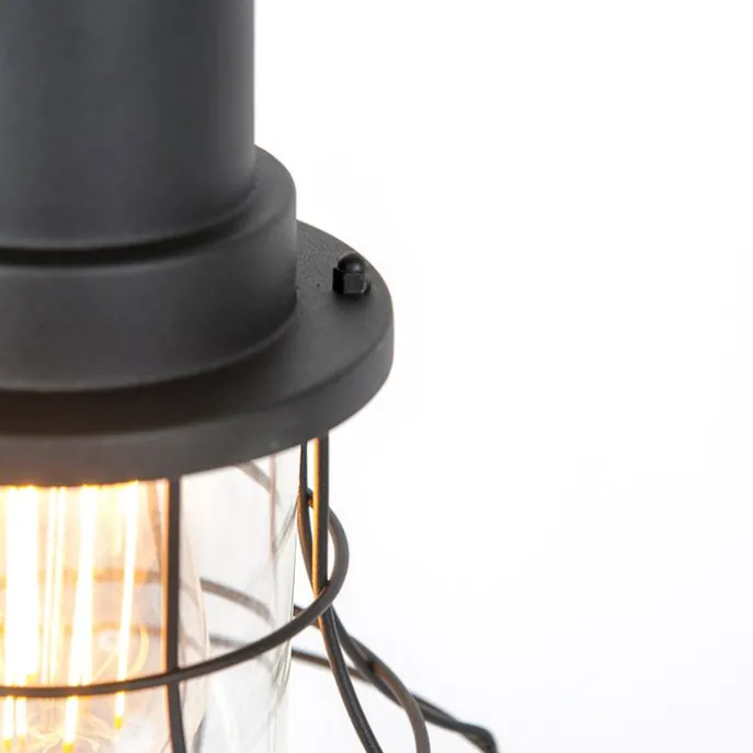 Ländliche Hängelampe im Freien schwarz - Moreno