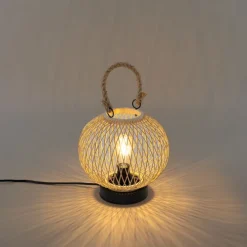Ländliche Outdoor-Tischlampe aus Rattan – Calamus