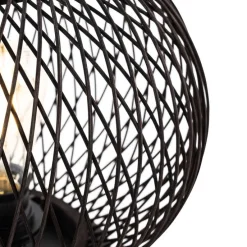 Ländliche Tischlampe für den Außenbereich aus schwarzem Rattan – Calamus