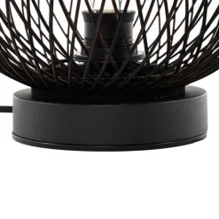 Ländliche Tischlampe für den Außenbereich aus schwarzem Rattan – Calamus