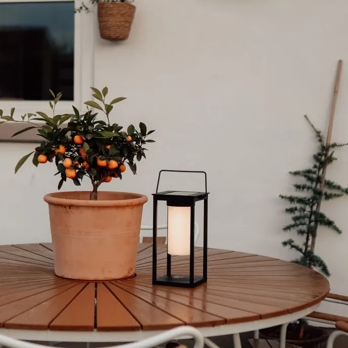 Moderne Außenleuchte schwarz inkl. LED und Dimmer Solar - Denlu