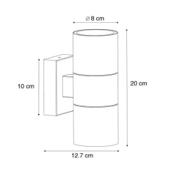 Moderne Außenwandleuchte schwarz 2-flammig AR70 IP44 - Duo