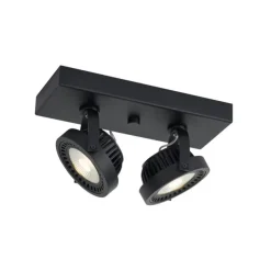 Moderne Aufbauleuchte schwarz inkl. dimmbarer LED 2-Licht - Apollo