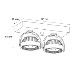 Moderne Aufbauleuchte schwarz inkl. dimmbarer LED 2-Licht - Apollo