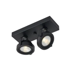 Moderne Aufbauleuchte schwarz inkl. dimmbarer LED 2-Licht - Apollo