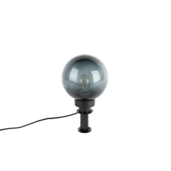 Moderne Aufsatzleuchte Rauchglas 20 cm IP44 - Moshi