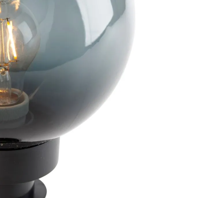 Moderne Aufsatzleuchte Rauchglas 20 cm IP44 - Moshi