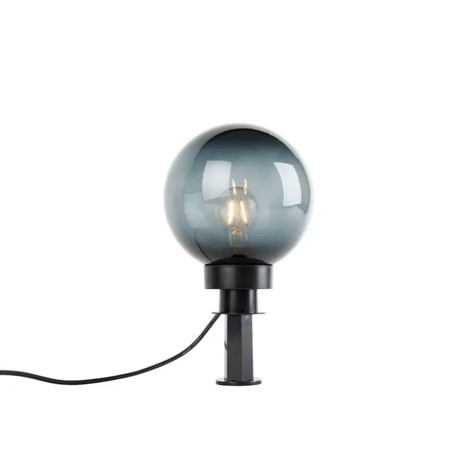 Moderne Aufsatzleuchte Rauchglas 20 cm IP44 - Moshi