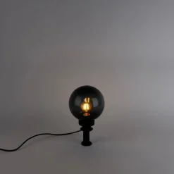 Moderne Aufsatzleuchte Rauchglas 20 cm IP44 - Moshi