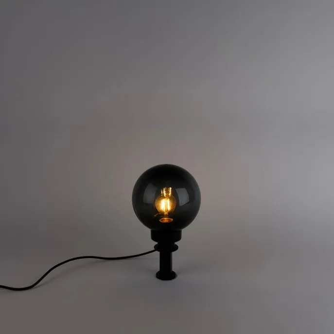 Moderne Aufsatzleuchte Rauchglas 20 cm IP44 - Moshi