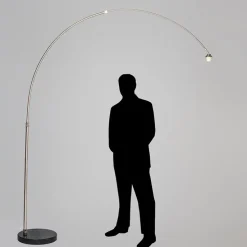 Moderne Bogenleuchte Stahl mit Marmorfuß - XXL