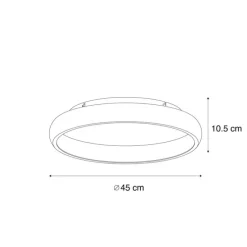 Moderne Deckenleuchte Schwarz 45cm inklusive dimmbarer LED - Cardona