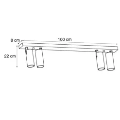Moderne Deckenleuchte Schwarz inkl. LED Dimmbar 4-Lichter - Tate