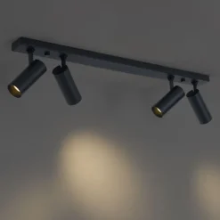 Moderne Deckenleuchte Schwarz inkl. LED Dimmbar 4-Lichter - Tate