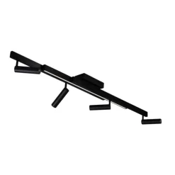 Moderne Deckenleuchte schwarz inkl. dimmbarer LED mit Fernbedienung - Zeno