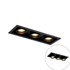 Moderne Einbauleuchte schwarz verstellbar 3-Licht - Dach