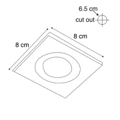 Moderne Einbauleuchte schwarz IP44 - Xena Square