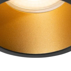 Moderne Einbaustrahler schwarz mit Gold GU10 70mm IP44 - Dept