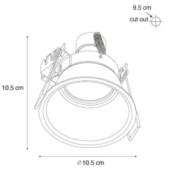 Moderne Einbaustrahler schwarz mit Gold GU10 70mm IP44 - Dept