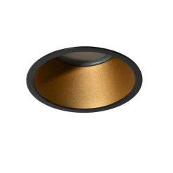 Moderne Einbaustrahler schwarz mit Gold GU10 70mm IP44 - Dept