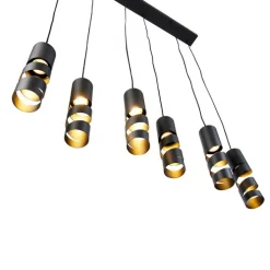 Moderne hanglamp zwart 6-lichts - Stream