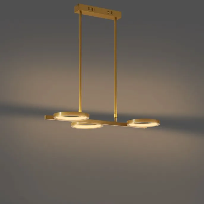 Moderne Hängelampe Gold inkl. LED 3-stufig dimmbar 3-flammig - Vivé