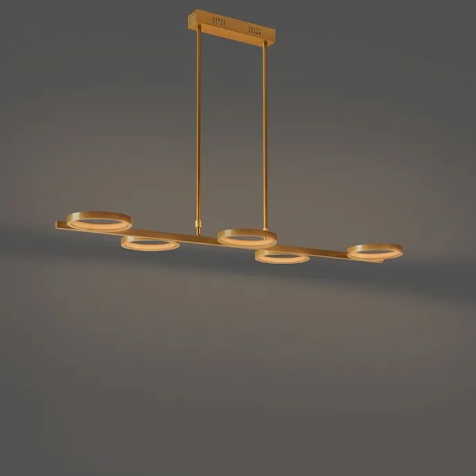 Moderne Hängelampe inkl. LED 3-stufig dimmbar gold 5-flammig - Vivé