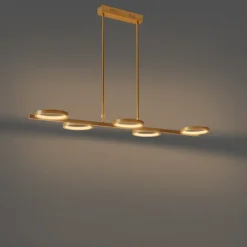 Moderne Hängelampe inkl. LED 3-stufig dimmbar gold 5-flammig - Vivé