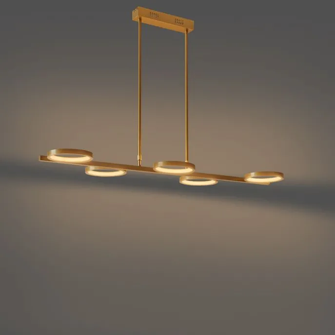 Moderne Hängelampe inkl. LED 3-stufig dimmbar gold 5-flammig - Vivé