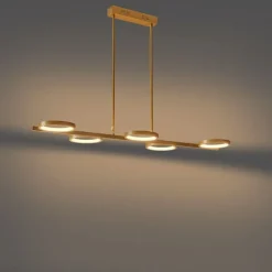 Moderne Hängelampe inkl. LED 3-stufig dimmbar gold 5-flammig - Vivé