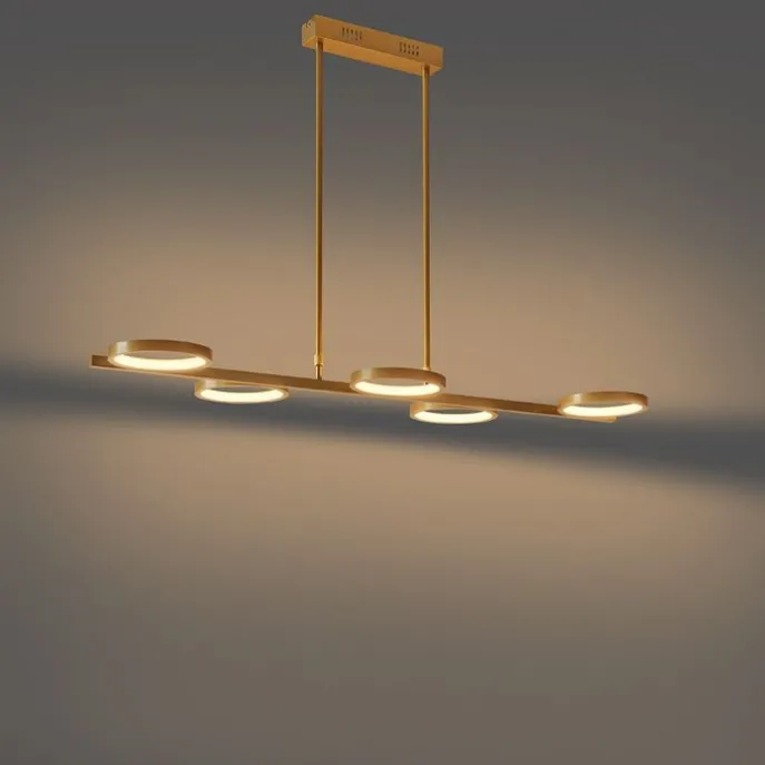 Moderne Hängelampe inkl. LED 3-stufig dimmbar gold 5-flammig - Vivé